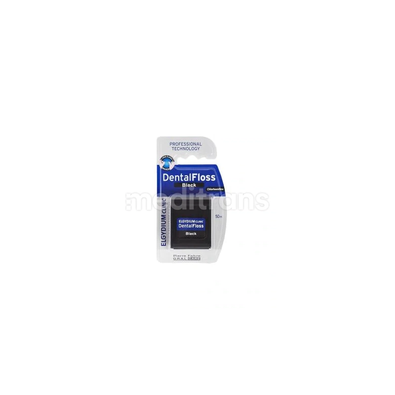 Elgydium Clinic Dentalfloss Black-зубная нить с хлоргексидином черный