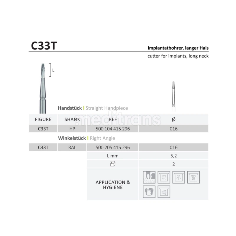 Jota Cone Implantbohrer Long P цементированный карбид-расширенный конус