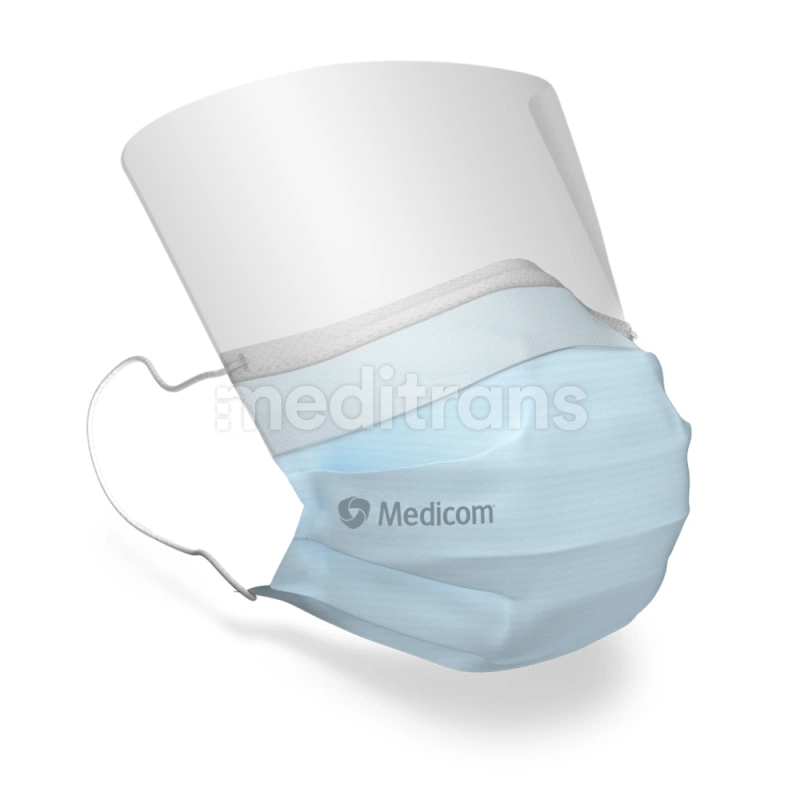 Медицинские маски с козырьком для ластика Medicom 25 шт
