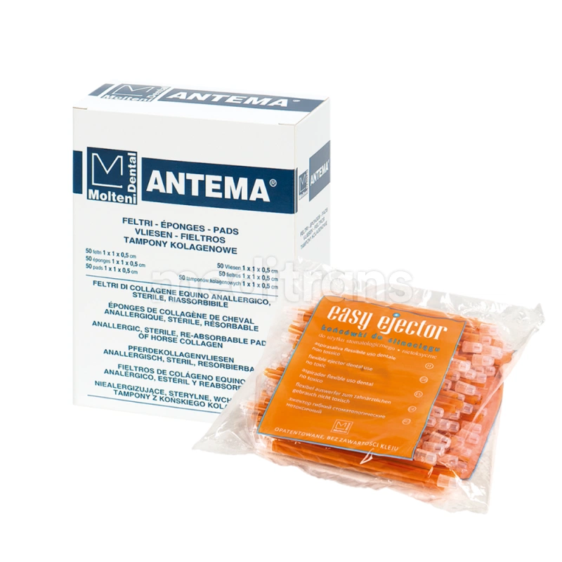 Коллагеновый тампон Antema + наконечники для слюноотделения Easy Ejector
