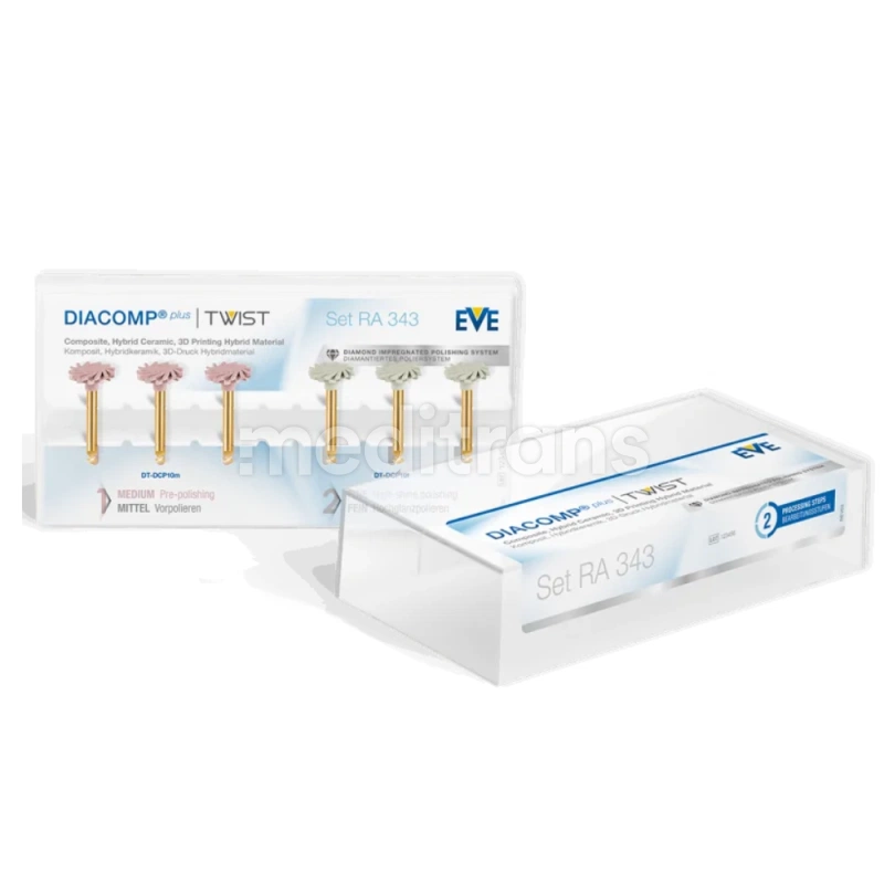 EVE полировщик DIACOMP PLUS TWIST SET 10 мм 6 шт.