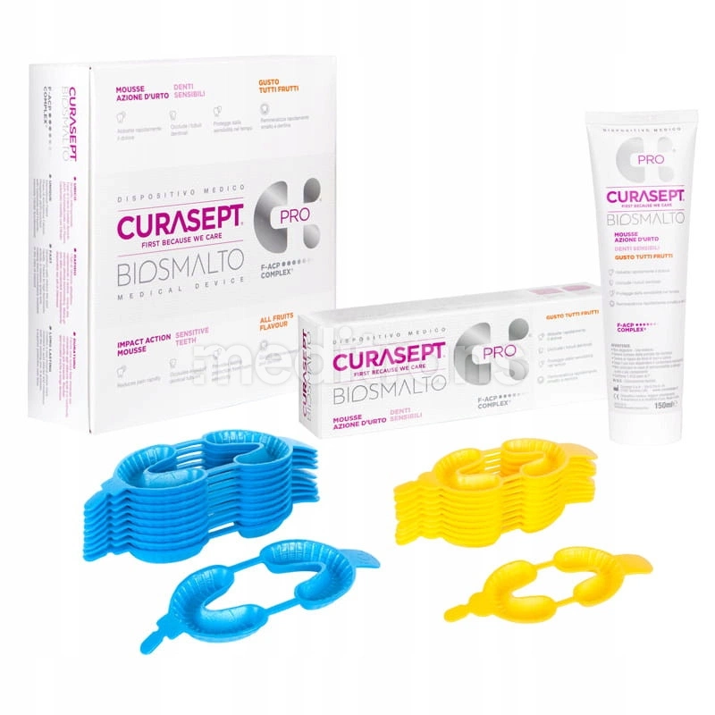 Curasept Biosmalto Mus Sensitive Teeth Multi Fruit 150ml + накладки