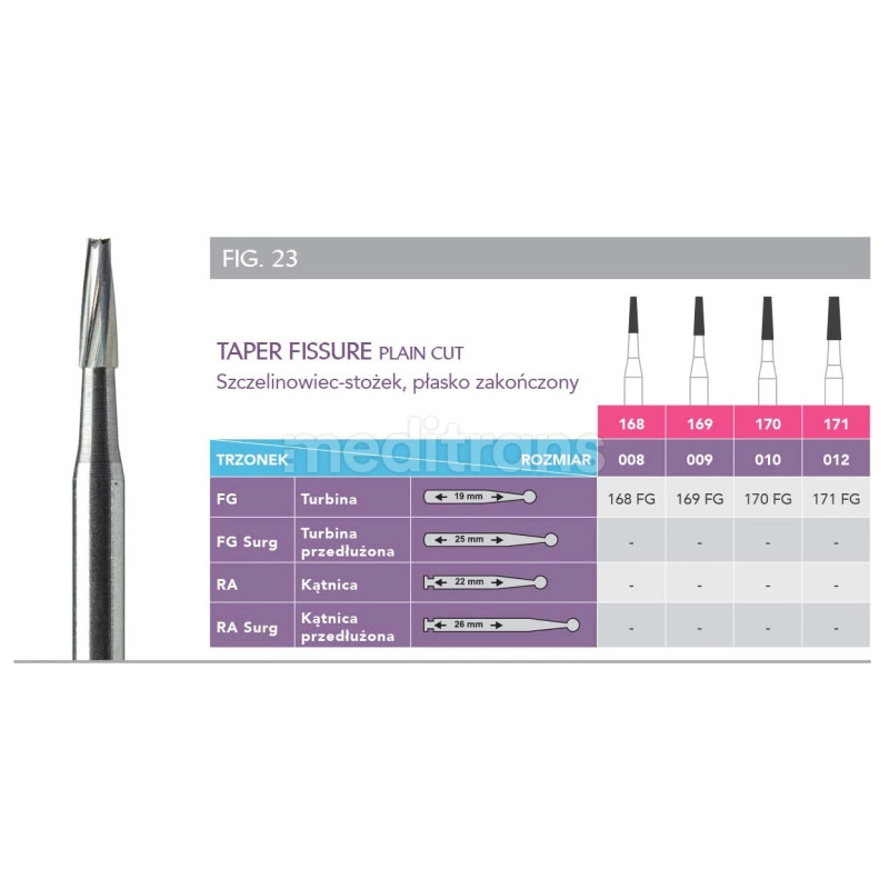 Prima Taper Fissure Plain Cut