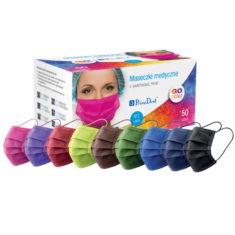 Медицинские маски PrimaDent GO COLOR