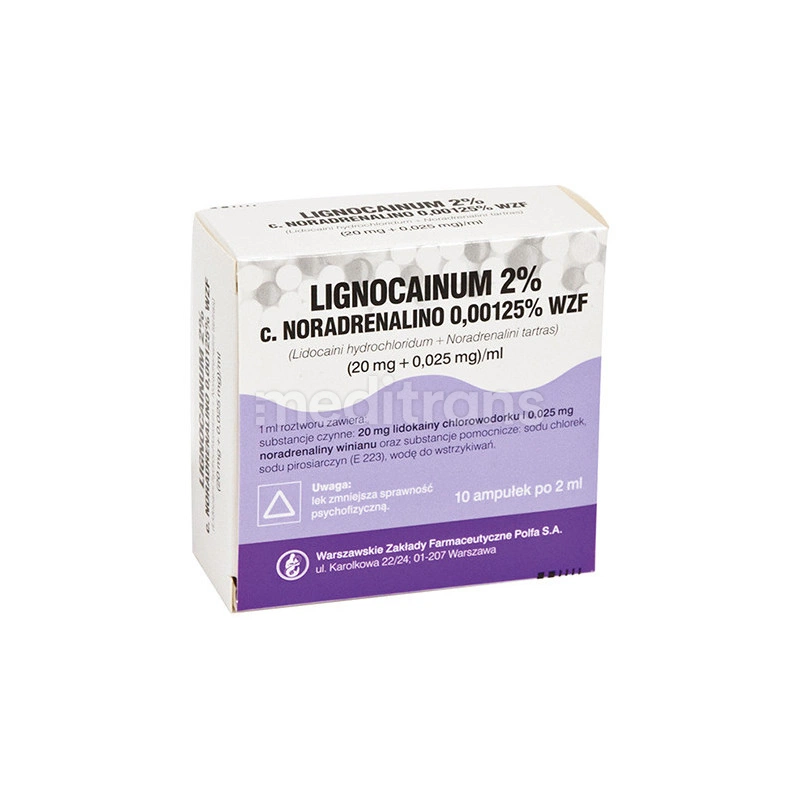 Lignocainum hydroch 2% с норадреналином 0,00125%