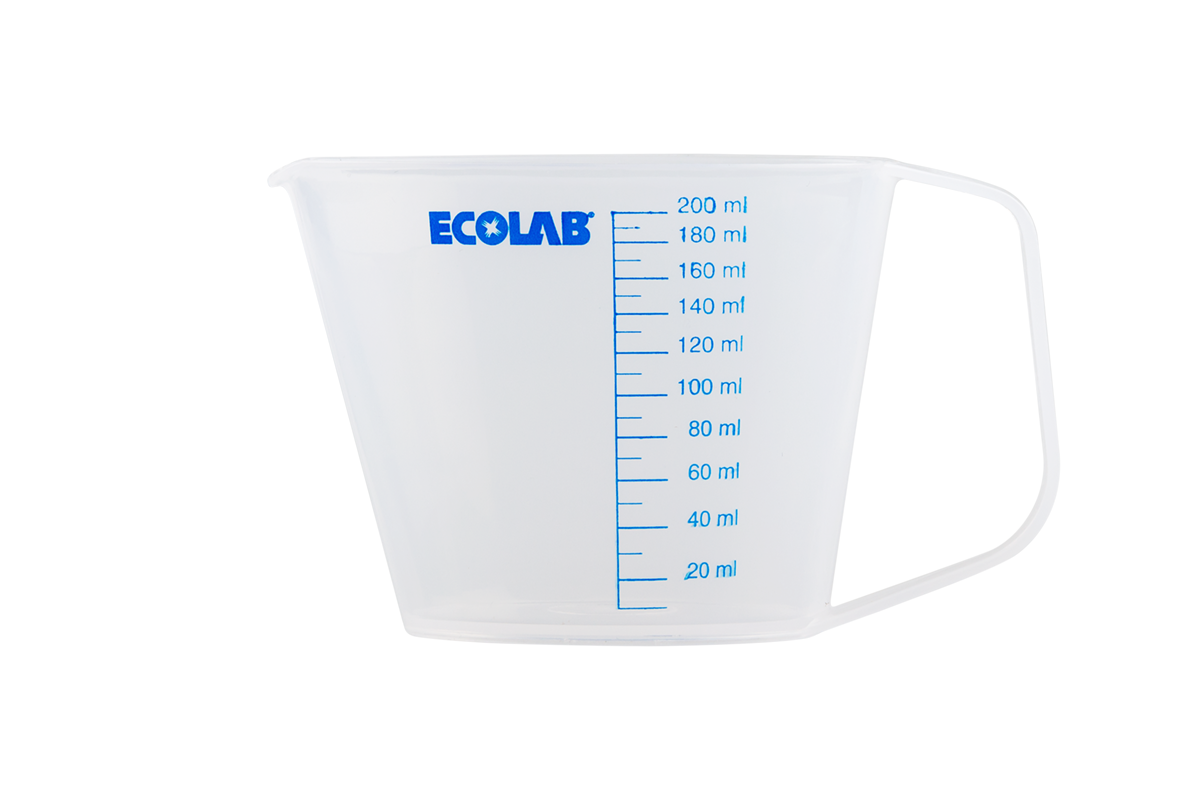Стакан Ecolab емкостью 200 мл с мерным стаканчиком