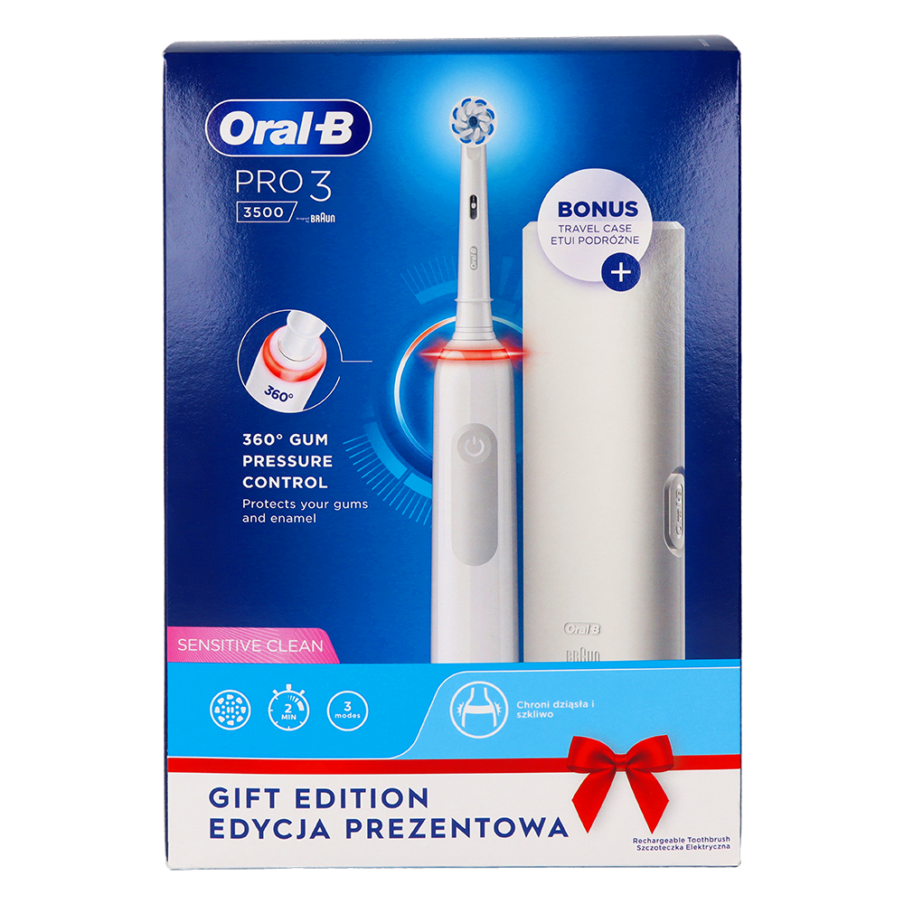 Электрическая зубная щётка Oral-B PRO 3 3500 + дорожный футляр