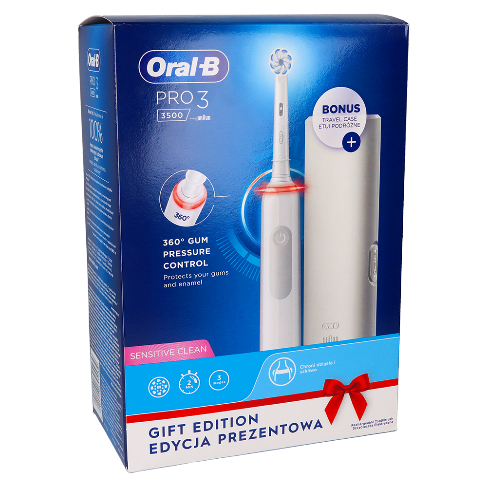 Электрическая зубная щётка Oral-B PRO 3 3500 + дорожный футляр