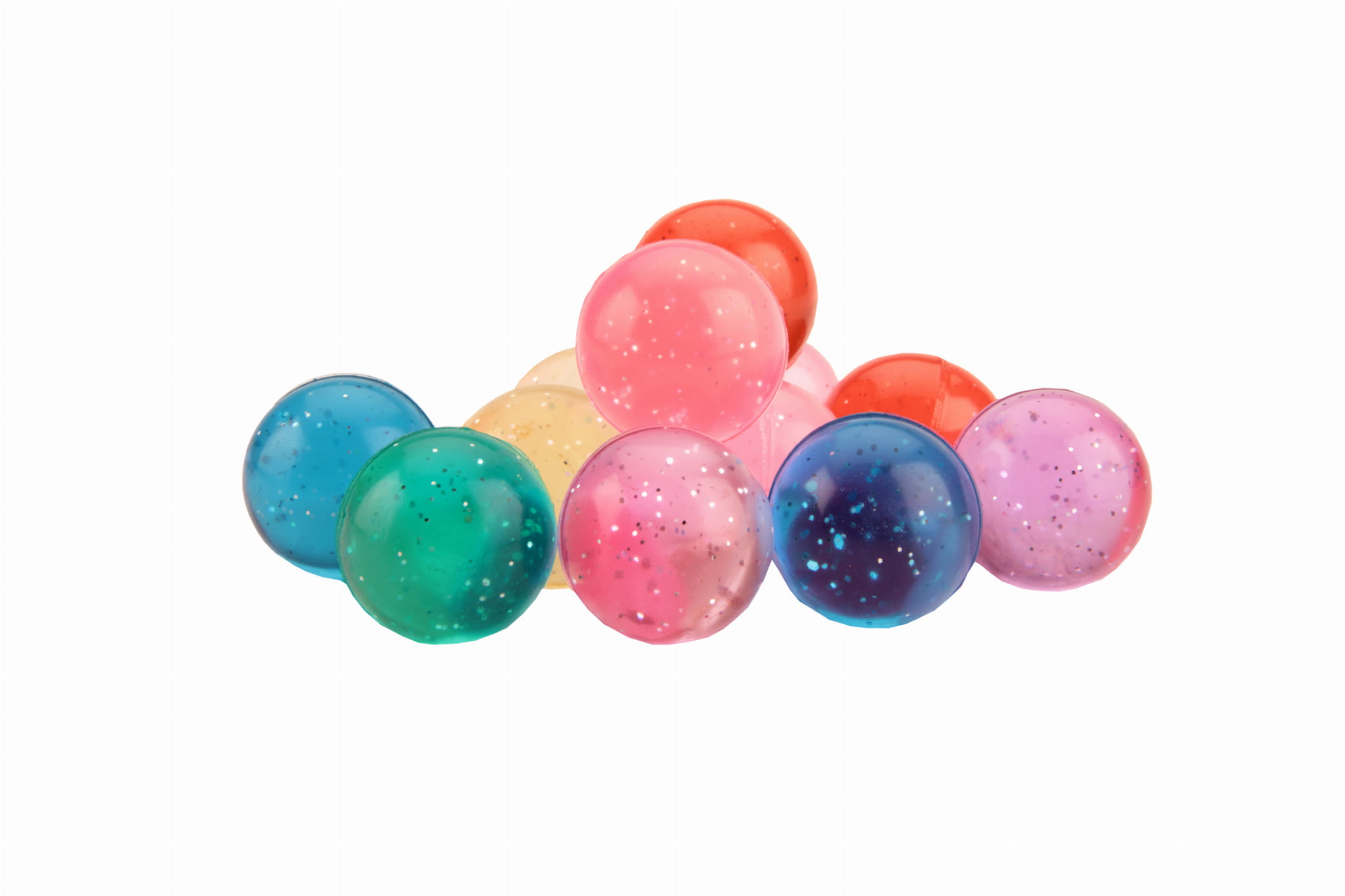 Игрушка — каучуковый мячик с блёстками 10 + 2 в подарок