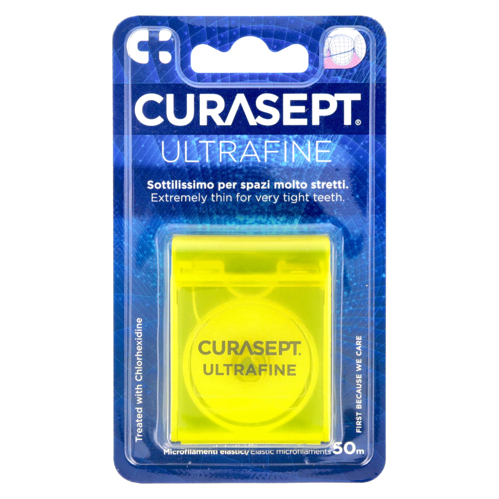 Ультратонкая невощёная зубная нить 50 м Curasept