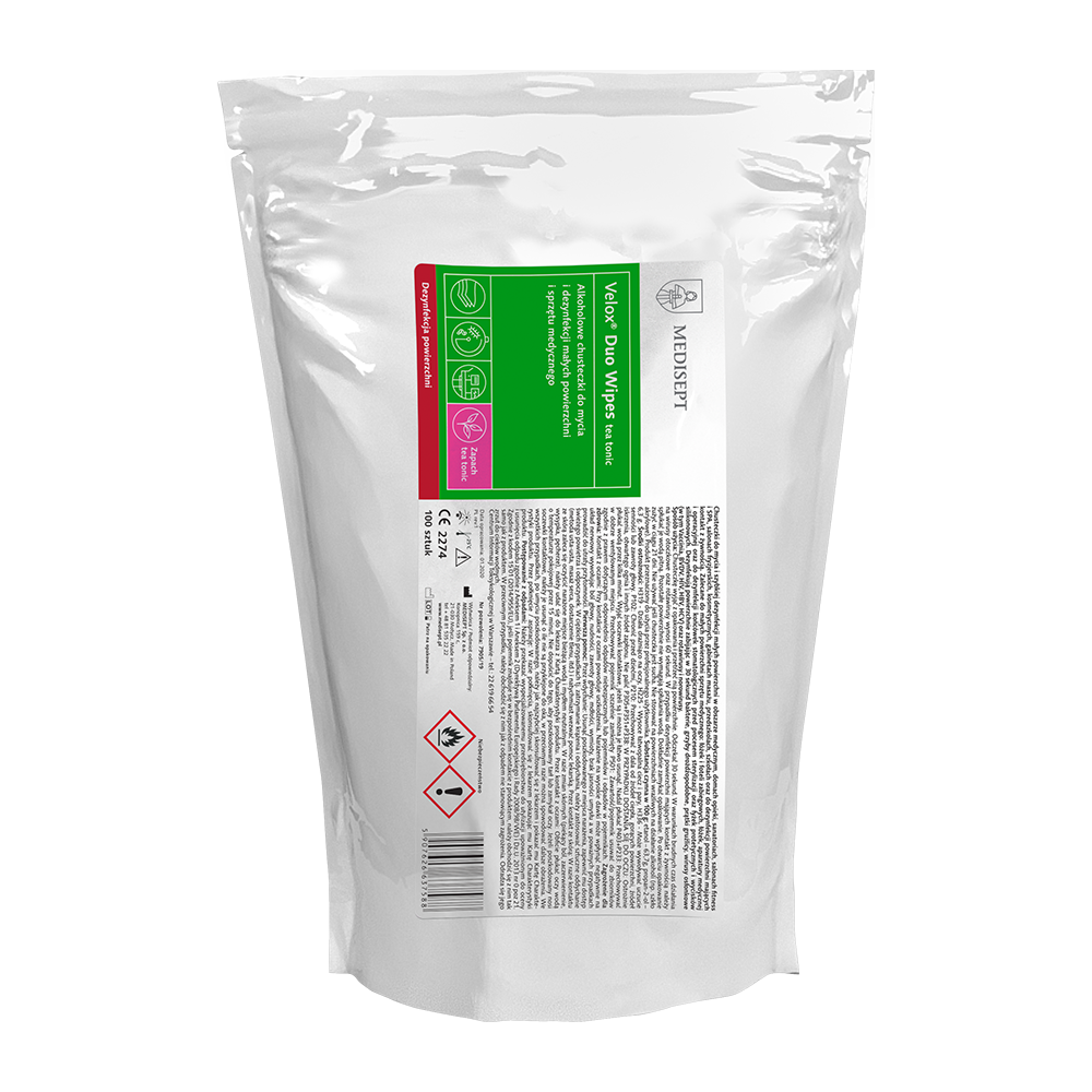 Спиртовые салфетки Velox Duo Wipes Tea Tonic сменный блок, 100 шт. Medisept