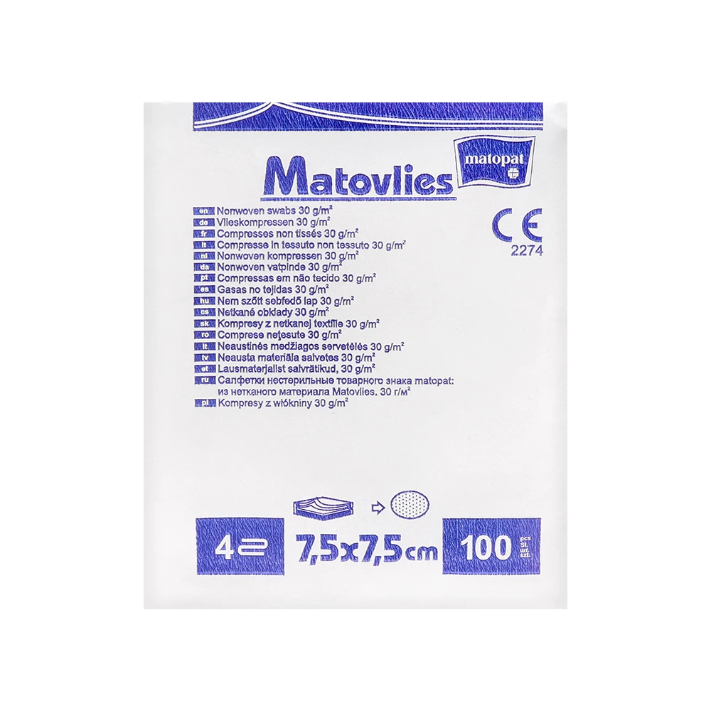 Нетканые нестерильные салфетки 100 шт. Matopat