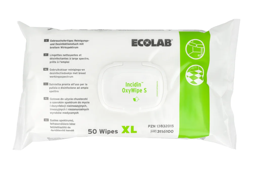 Безспиртовые салфетки Incidin OxyWipe S 50 шт. XL Ecolab